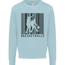 Basketball Barcode Player Kids Sweatshirt Jumper Light Blue