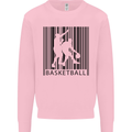 Basketball Barcode Player Kids Sweatshirt Jumper Light Pink