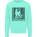 Basketball Barcode Player Kids Sweatshirt Jumper Peppermint
