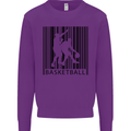 Basketball Barcode Player Kids Sweatshirt Jumper Purple