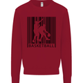 Basketball Barcode Player Kids Sweatshirt Jumper Red