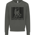 Basketball Barcode Player Kids Sweatshirt Jumper Storm Grey