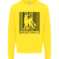 Basketball Barcode Player Kids Sweatshirt Jumper Yellow