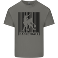 Basketball Barcode Player Kids T-Shirt Childrens Charcoal