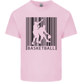 Basketball Barcode Player Kids T-Shirt Childrens Light Pink
