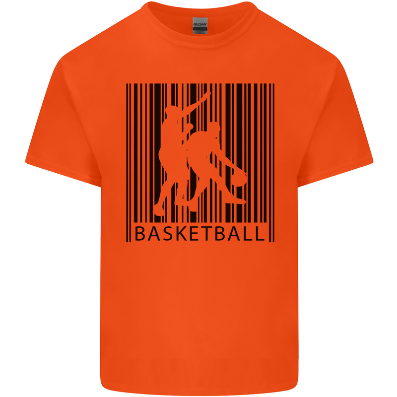 Basketball Barcode Player Kids T-Shirt Childrens Orange