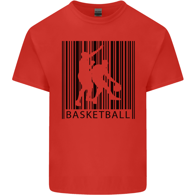 Basketball Barcode Player Kids T-Shirt Childrens Red