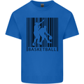 Basketball Barcode Player Kids T-Shirt Childrens Royal Blue