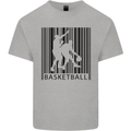 Basketball Barcode Player Kids T-Shirt Childrens Sports Grey