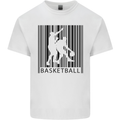 Basketball Barcode Player Kids T-Shirt Childrens White