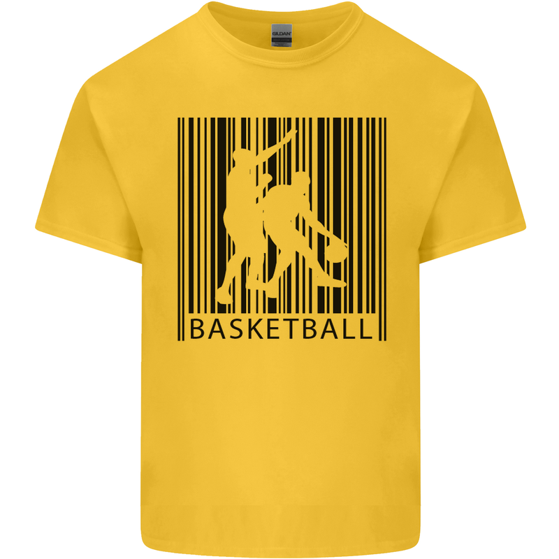 Basketball Barcode Player Kids T-Shirt Childrens Yellow