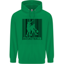 Basketball Barcode Player Mens 80% Cotton Hoodie Irish Green