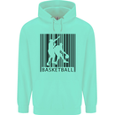 Basketball Barcode Player Mens 80% Cotton Hoodie Peppermint