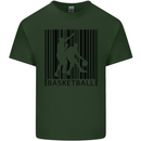 Basketball Barcode Player Mens Cotton T-Shirt Tee Top Forest Green