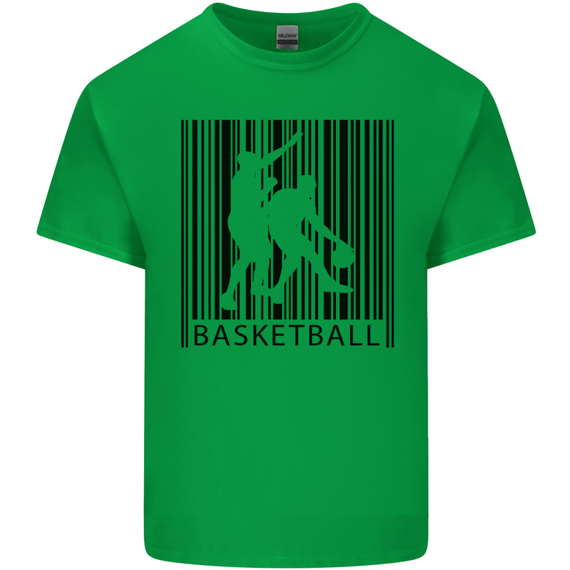 Basketball Barcode Player Mens Cotton T-Shirt Tee Top Irish Green