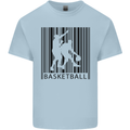 Basketball Barcode Player Mens Cotton T-Shirt Tee Top Light Blue