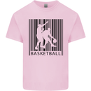 Basketball Barcode Player Mens Cotton T-Shirt Tee Top Light Pink