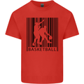Basketball Barcode Player Mens Cotton T-Shirt Tee Top Red