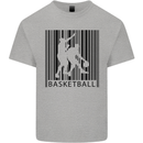 Basketball Barcode Player Mens Cotton T-Shirt Tee Top Sports Grey