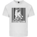 Basketball Barcode Player Mens Cotton T-Shirt Tee Top White