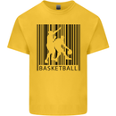 Basketball Barcode Player Mens Cotton T-Shirt Tee Top Yellow