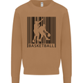 Basketball Barcode Player Mens Sweatshirt Jumper Caramel Latte
