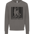 Basketball Barcode Player Mens Sweatshirt Jumper Charcoal