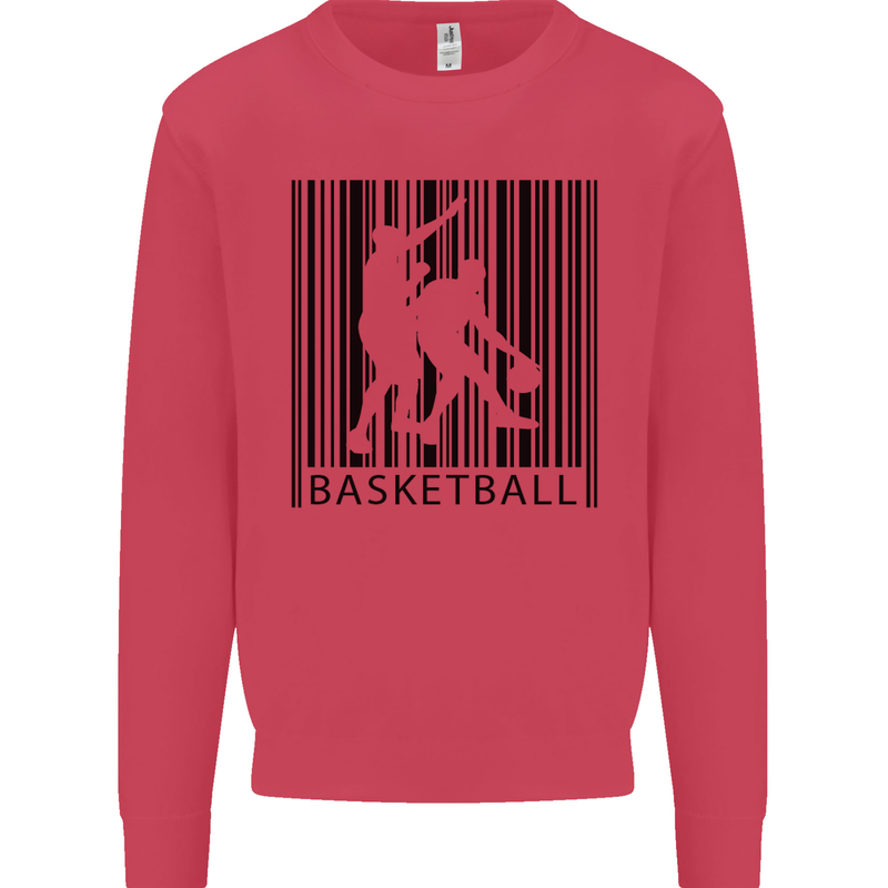 Basketball Barcode Player Mens Sweatshirt Jumper Heliconia