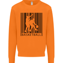 Basketball Barcode Player Mens Sweatshirt Jumper Orange