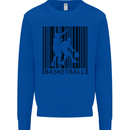 Basketball Barcode Player Mens Sweatshirt Jumper Royal Blue