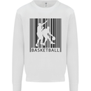 Basketball Barcode Player Mens Sweatshirt Jumper White