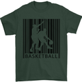Basketball Barcode Player Mens T-Shirt Cotton Gildan Forest Green