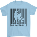 Basketball Barcode Player Mens T-Shirt Cotton Gildan Light Blue