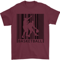 Basketball Barcode Player Mens T-Shirt Cotton Gildan Maroon