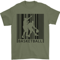 Basketball Barcode Player Mens T-Shirt Cotton Gildan Military Green