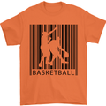 Basketball Barcode Player Mens T-Shirt Cotton Gildan Orange