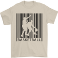 Basketball Barcode Player Mens T-Shirt Cotton Gildan Sand