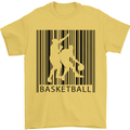 Basketball Barcode Player Mens T-Shirt Cotton Gildan Yellow