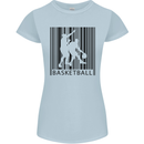 Basketball Barcode Player Womens Petite Cut T-Shirt Light Blue