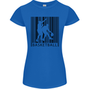 Basketball Barcode Player Womens Petite Cut T-Shirt Royal Blue