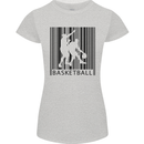 Basketball Barcode Player Womens Petite Cut T-Shirt Sports Grey