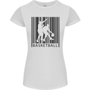 Basketball Barcode Player Womens Petite Cut T-Shirt White