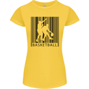 Basketball Barcode Player Womens Petite Cut T-Shirt Yellow