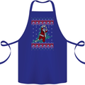 Basketball Santa Player Christmas Funny Cotton Apron 100% Organic Royal Blue