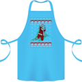 Basketball Santa Player Christmas Funny Cotton Apron 100% Organic Turquoise