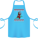 Basketball Santa Player Christmas Funny Cotton Apron 100% Organic Turquoise