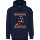 Basketball Santa Player Christmas Funny Mens 80% Cotton Hoodie Navy Blue