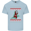 Basketball Santa Player Christmas Funny Mens Cotton T-Shirt Tee Top Light Blue