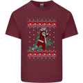 Basketball Santa Player Christmas Funny Mens Cotton T-Shirt Tee Top Maroon