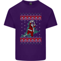 Basketball Santa Player Christmas Funny Mens Cotton T-Shirt Tee Top Purple